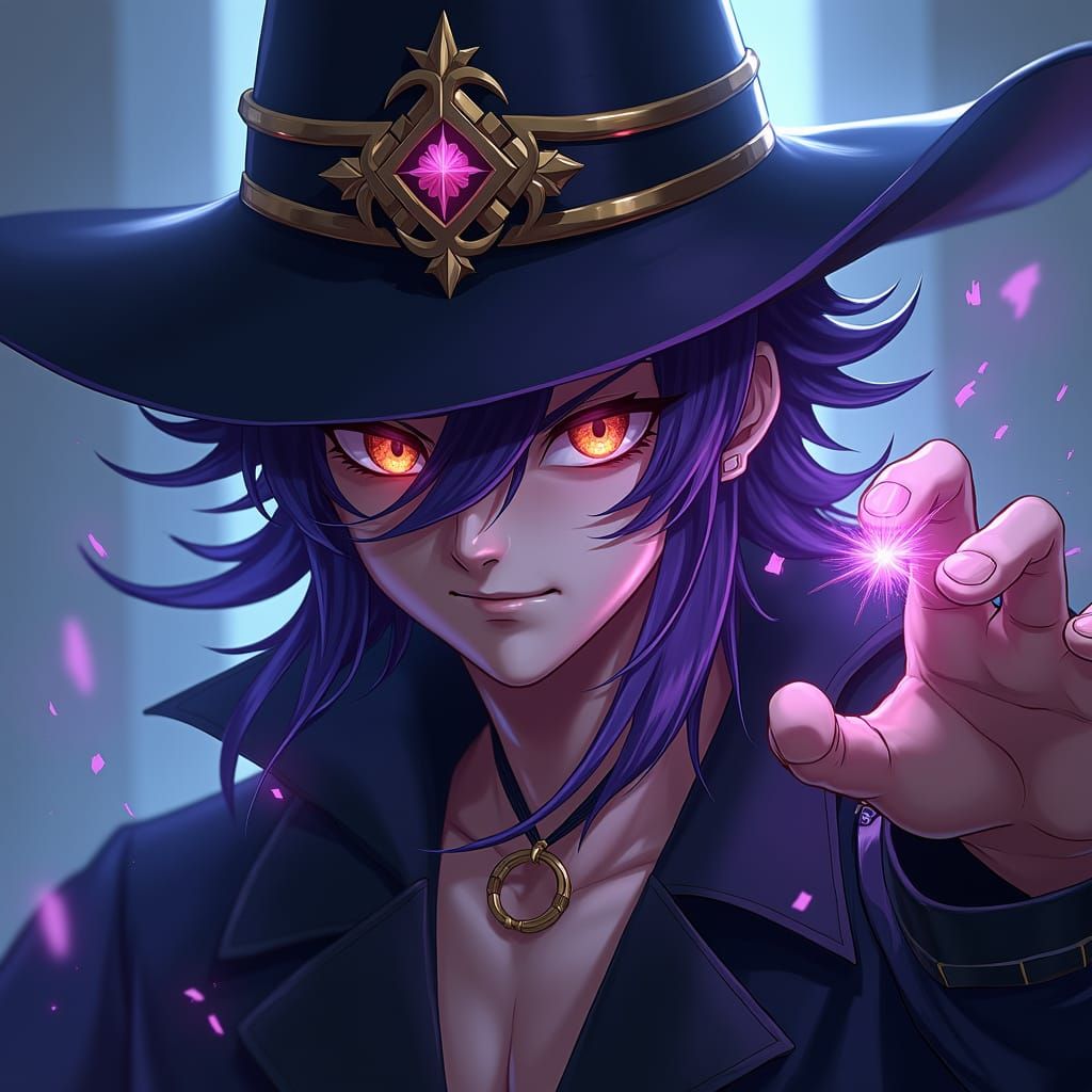 Dark Magician: Realistic Anime Fantasy Portrait