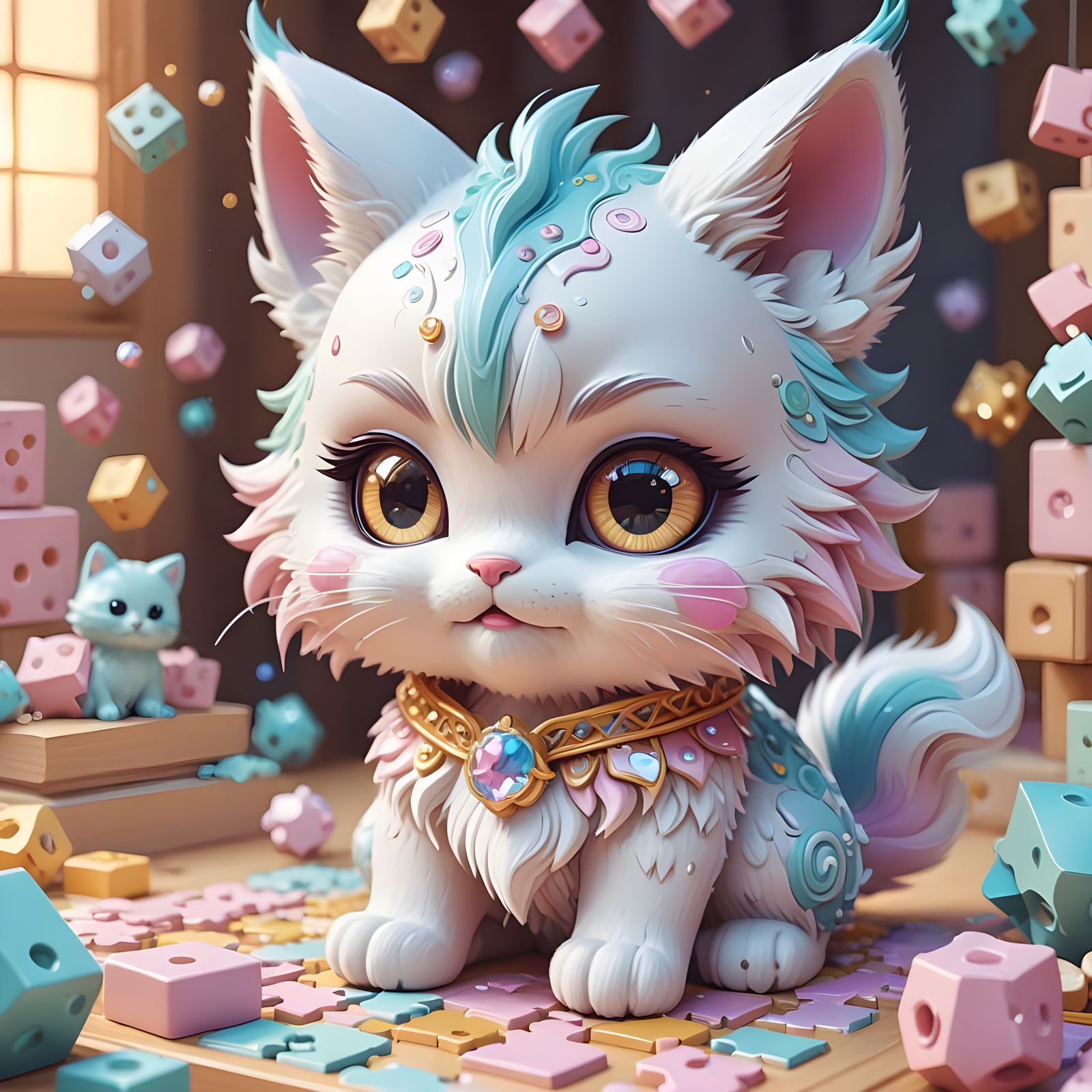 Chibi Marble Lynx Crafts a Puzzle