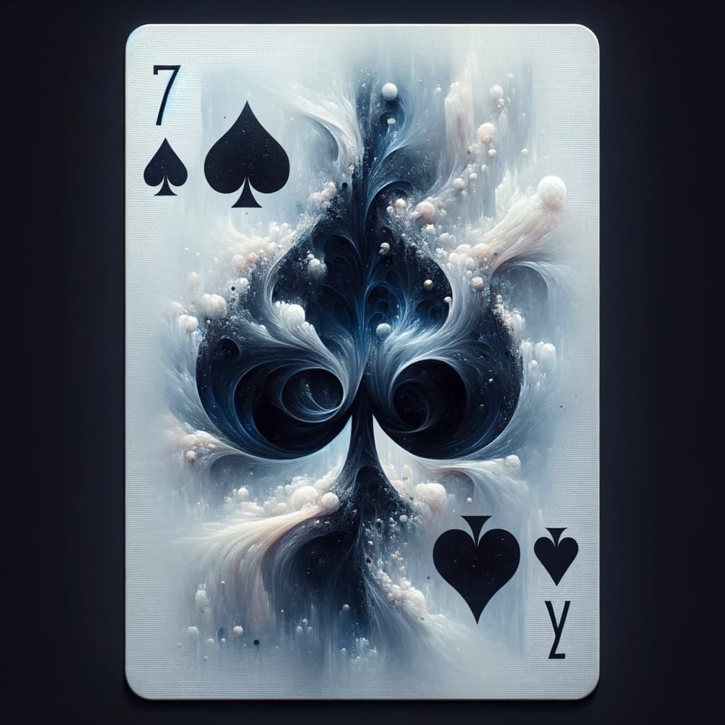 Abstract Seven of Spades with Glacial Theme