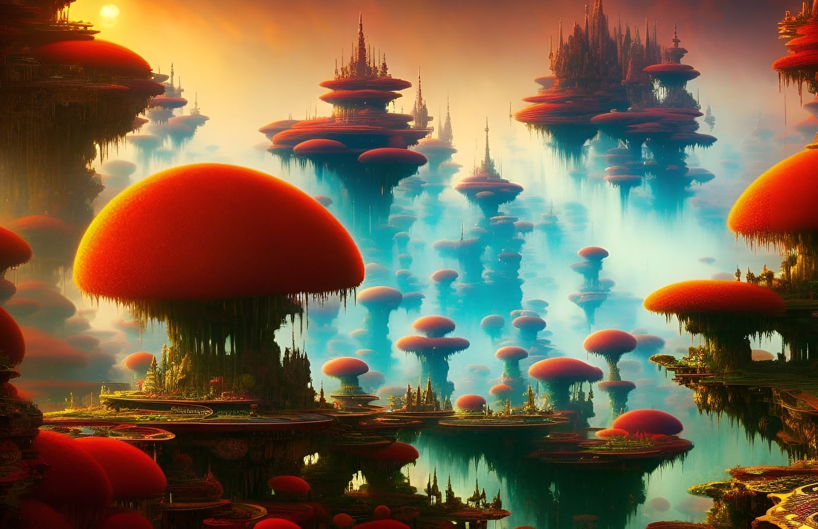 Super Mario Mushroom Kingdom: Magical Hyperdetailed Metropol...