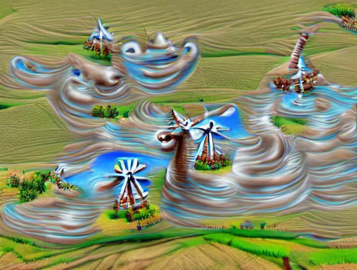 Surreal Water Faces with Flying Cows in 8K