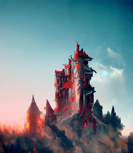 Dramatic Demon Lord Castle Concept Art