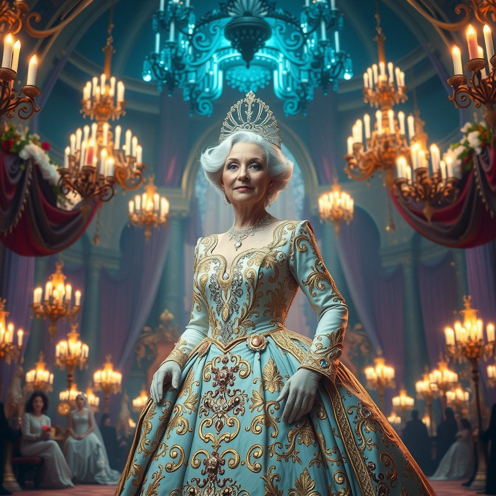 Elderly Queen's Lavish New Year's Eve Palace Ball