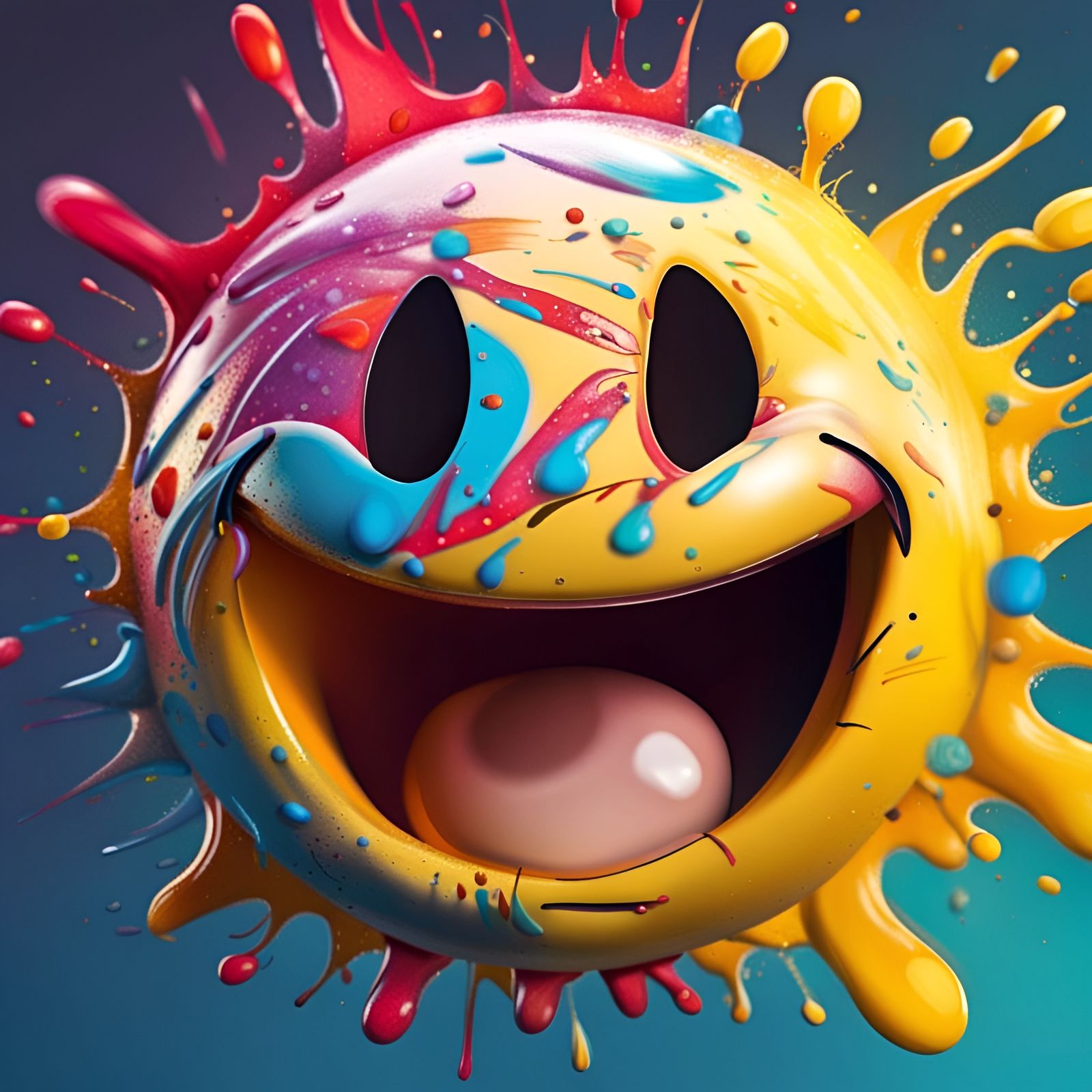 Hyperrealistic Smiley Face with Happy Eyes