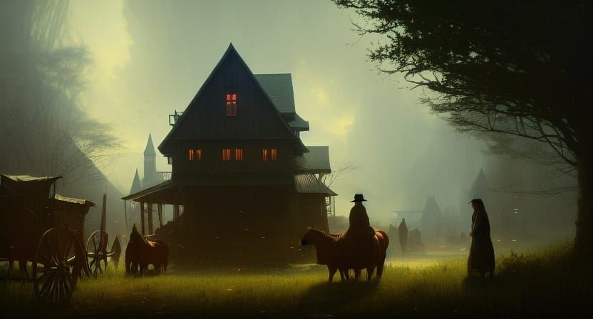 Dark Fantasy Amish Paradise in Hyperdetailed 8K