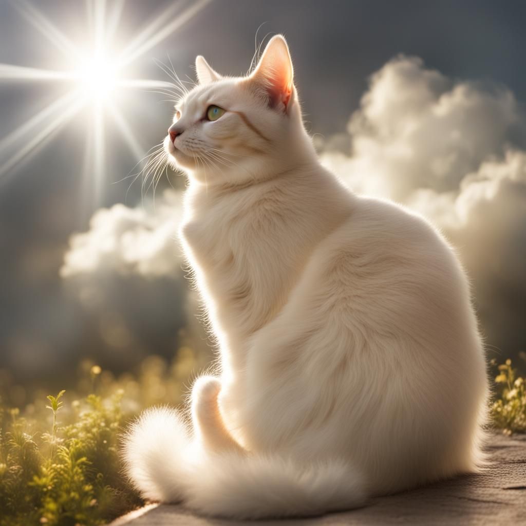 Cat Bathed in Divine Light