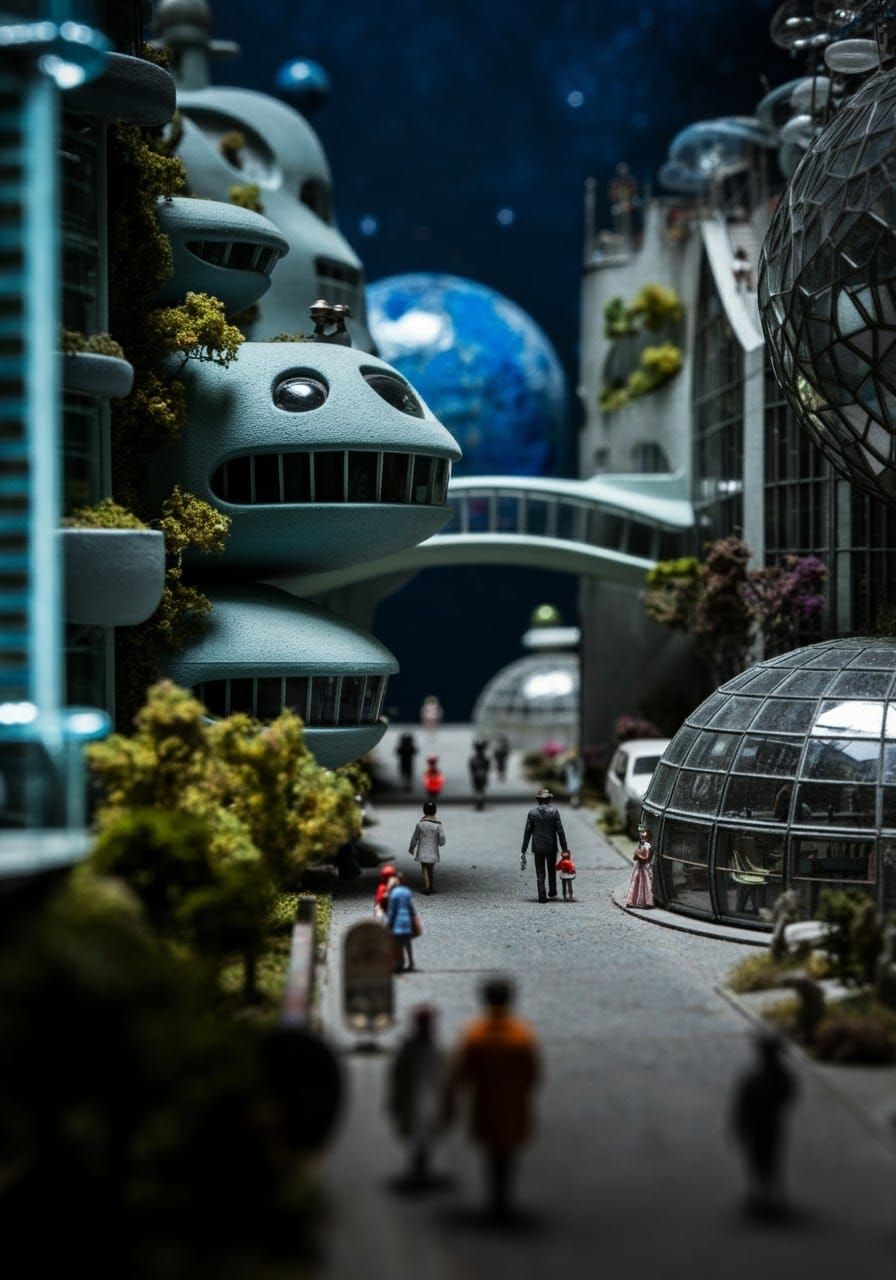 Detailed Alien Cityscape with Anarchytechture Elements