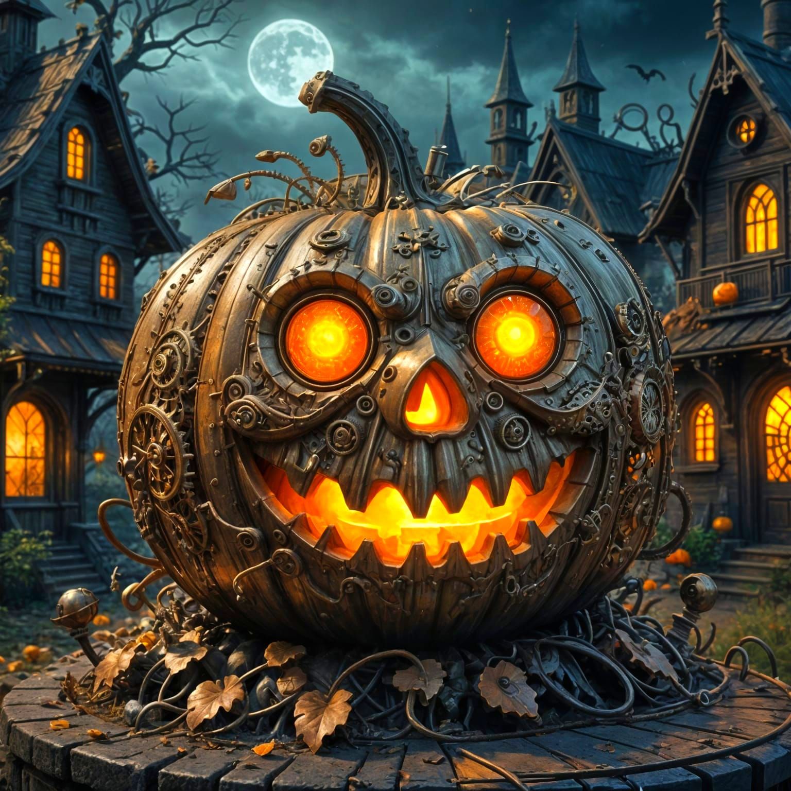 Steampunk Clockwork Pumpkin by Moonlit Cottage