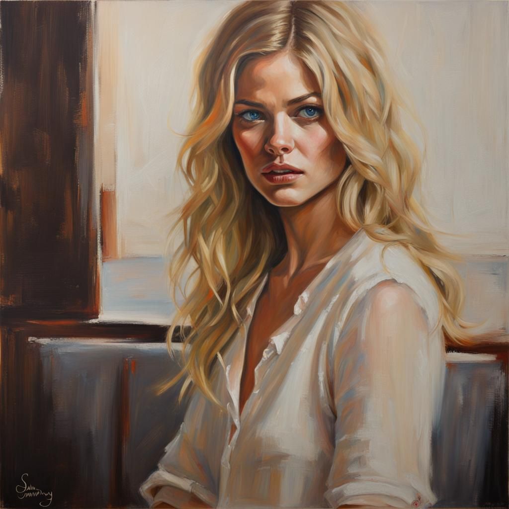 Samara Weaving: Oil Painting Portrait