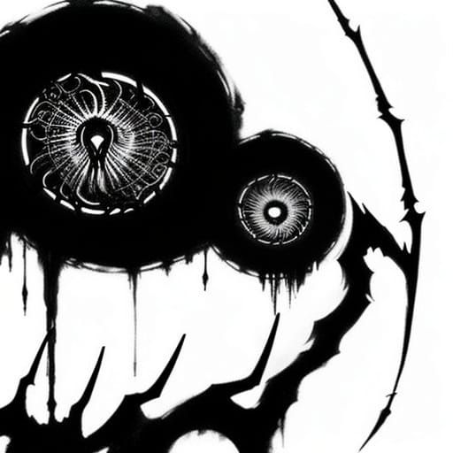 Moon God Rher: Spiteful Amalgam in Gritty Oil Painting