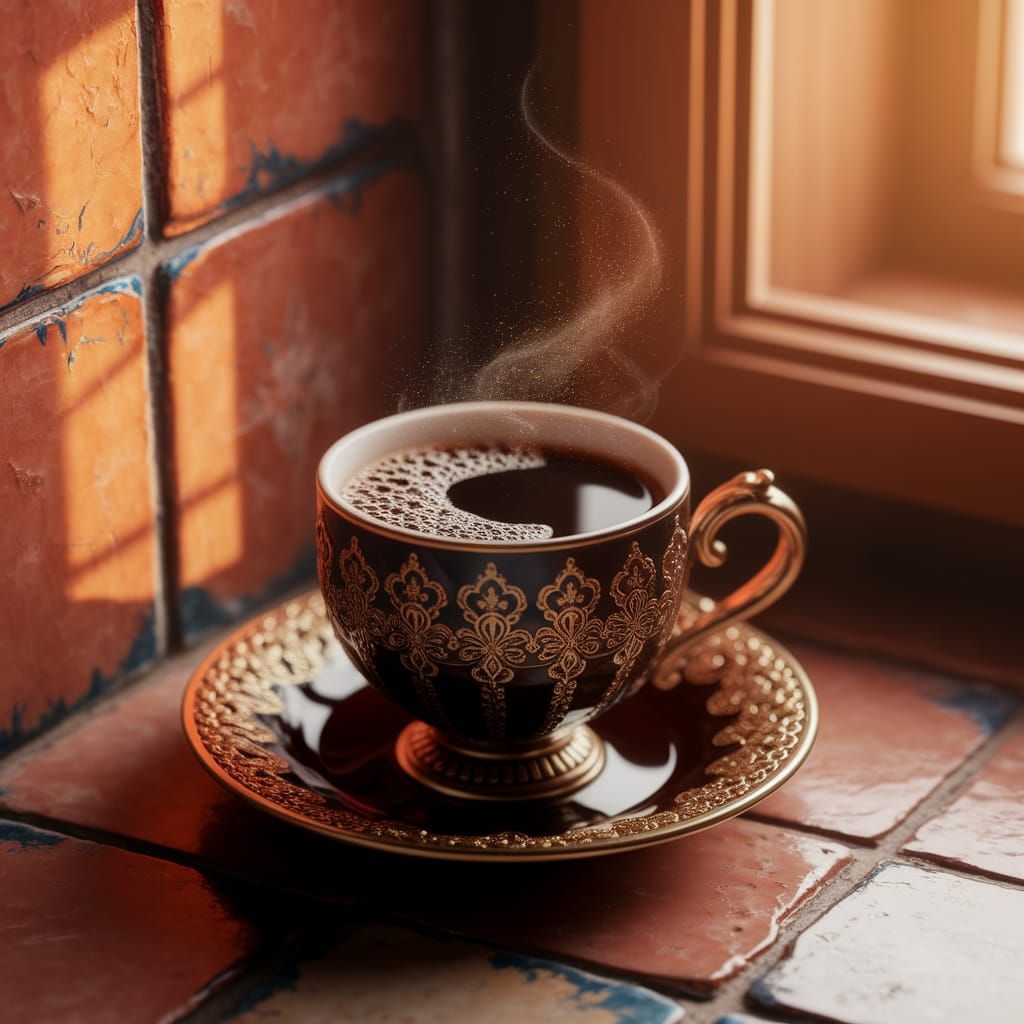 Turkish Coffee Still Life in Picasso Style