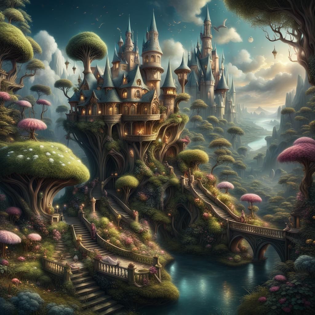 Whimsical Fairy Wonderland: Digital Matte Painting