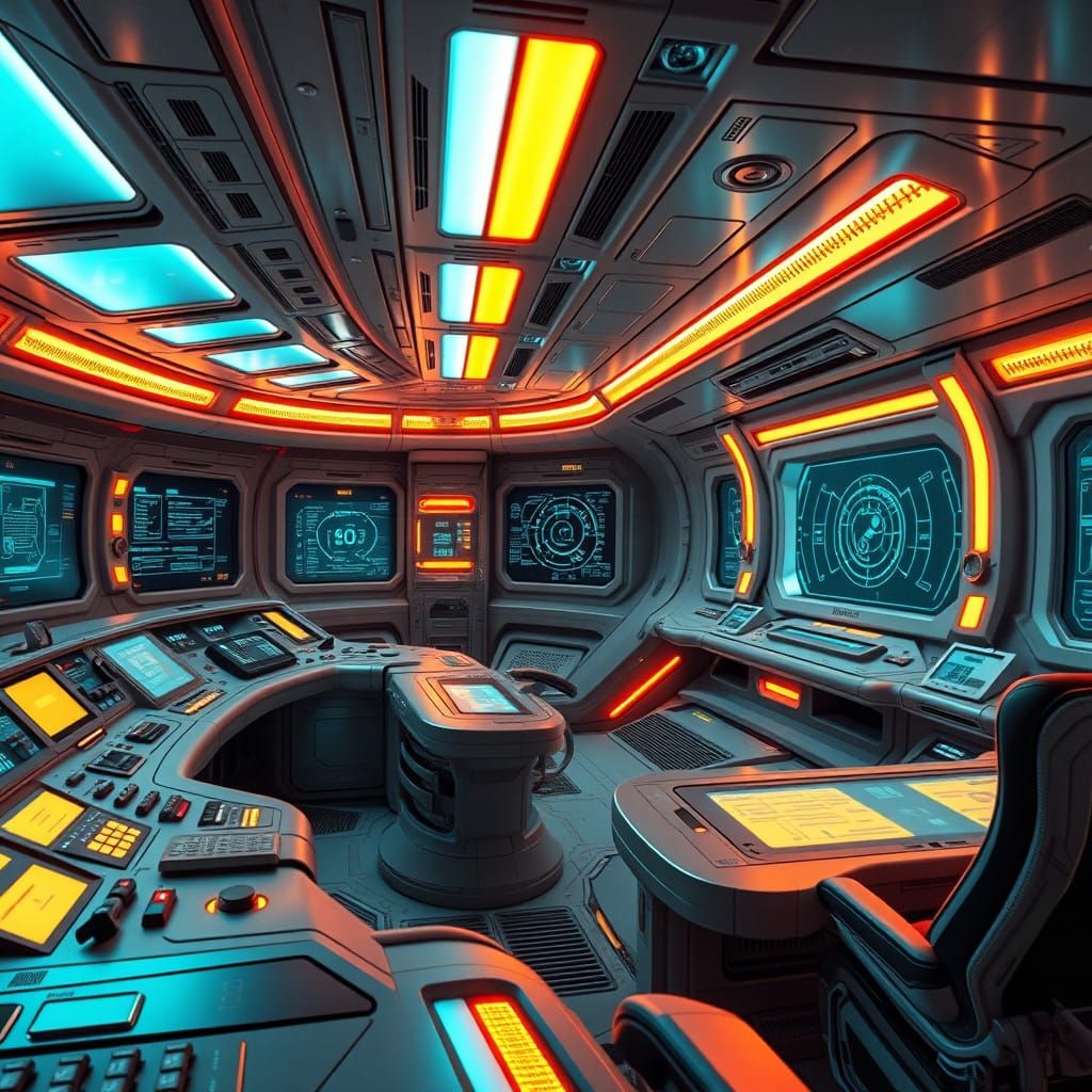 Sleek Futuristic Control Room Awaits Interstellar Exploratio...