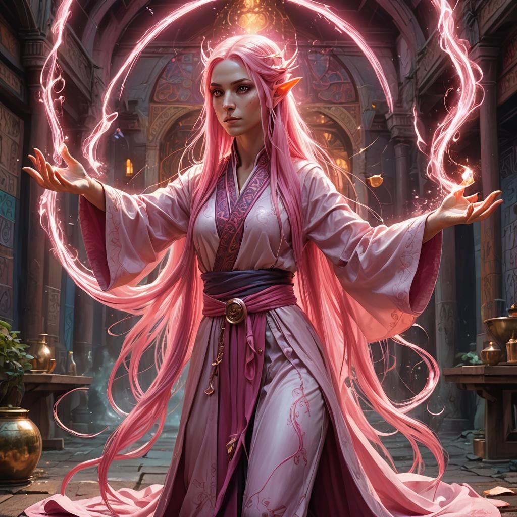 Pink doing magic