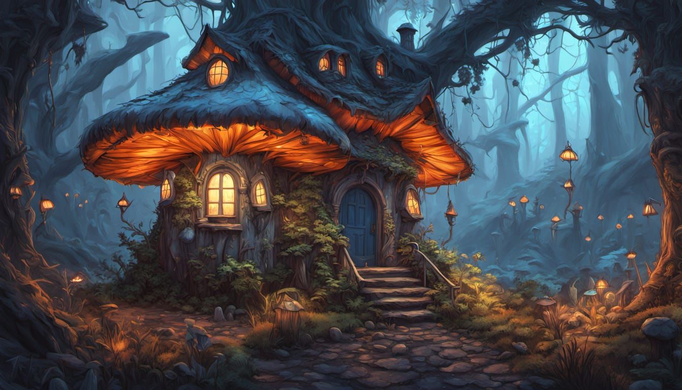 Whimsical Fairy in a Bioluminescent Forest