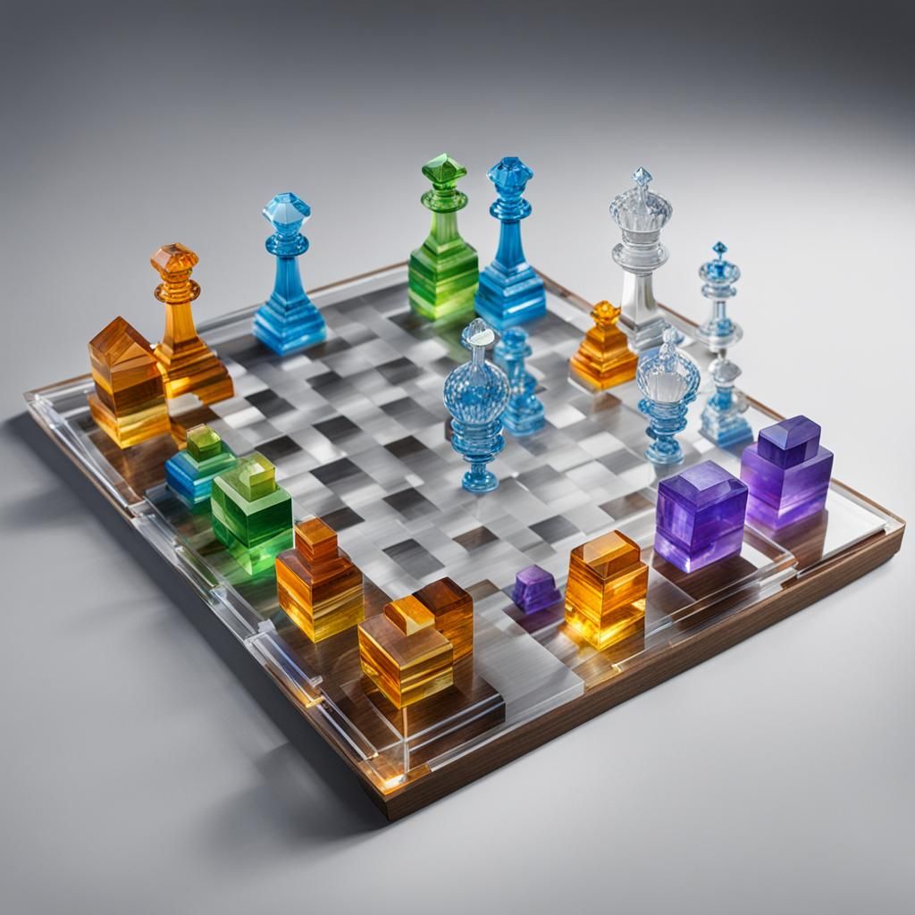 Elegant Transparent Crystal Chess Set