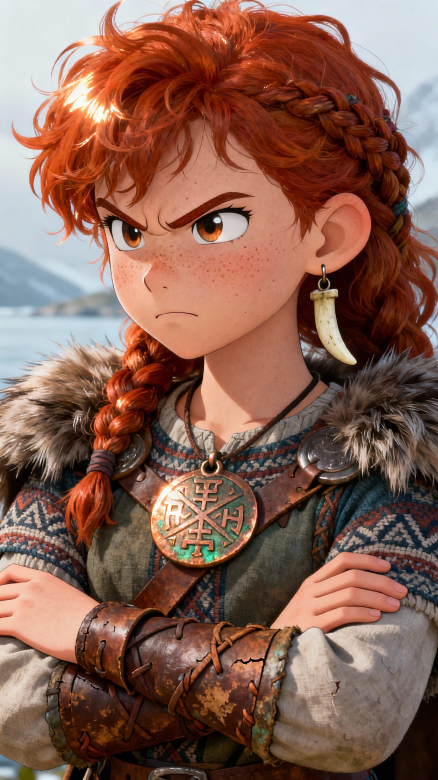 Fierce Viking Girl Digital Portrait