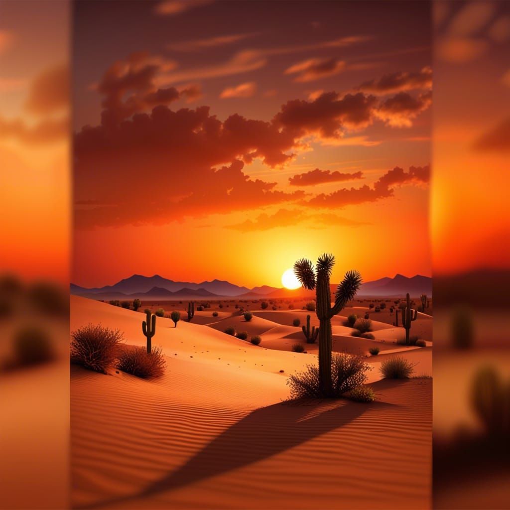 Sunset in the desert
