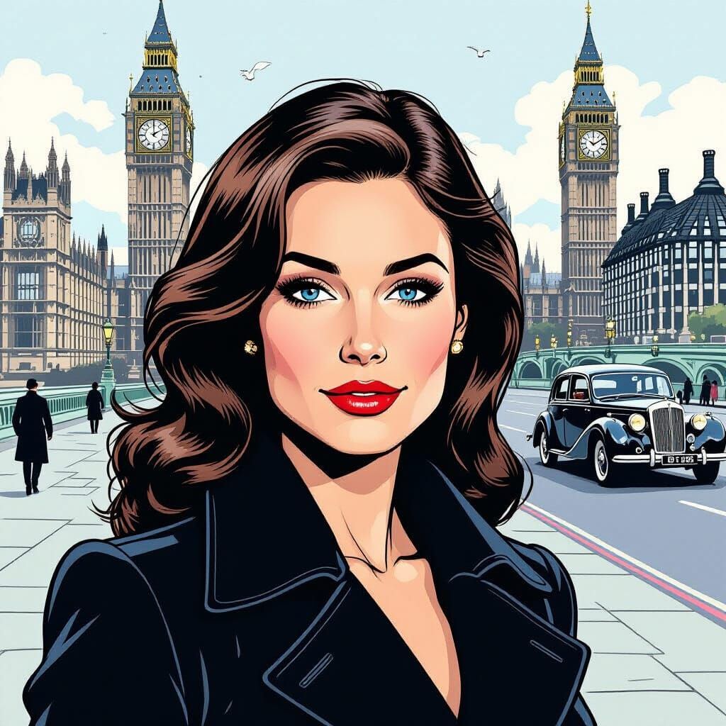 British Spy in Comic Book Art Style