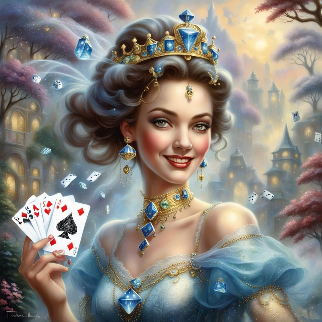 Queen of Fate and Luck in Ethereal Fantasy Style