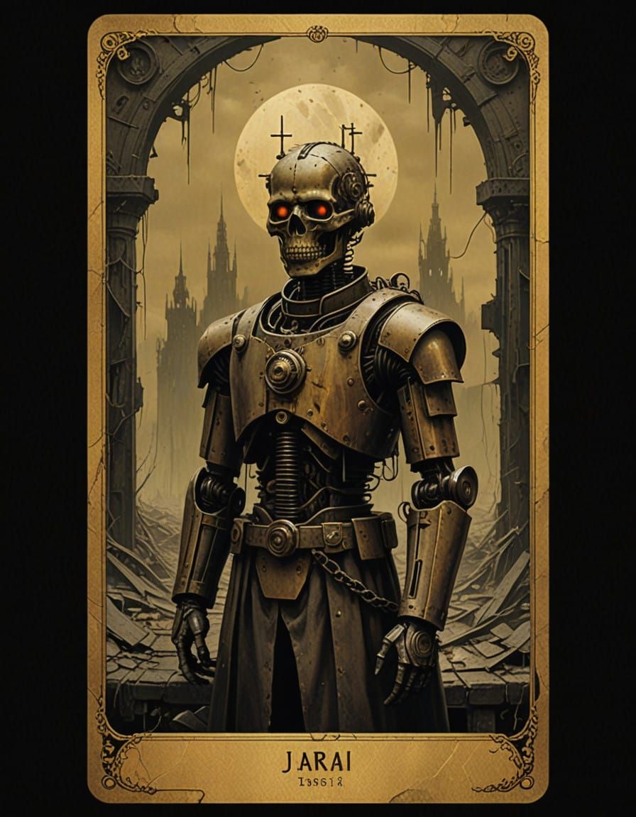 Mysterious Tarot Card in Oil Painting Style