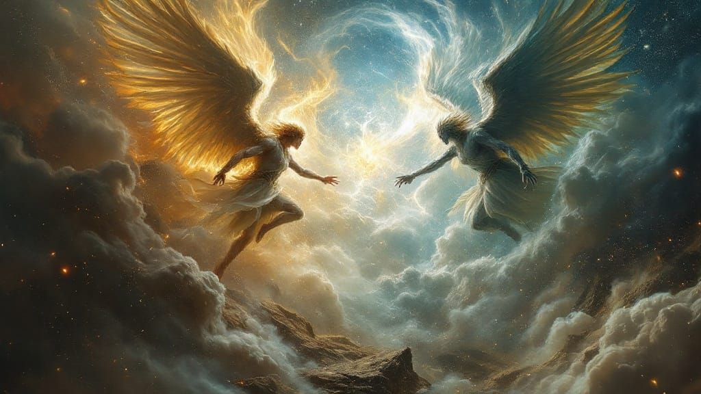 Epic Clash of Angels and Demons on Celestial Battleground