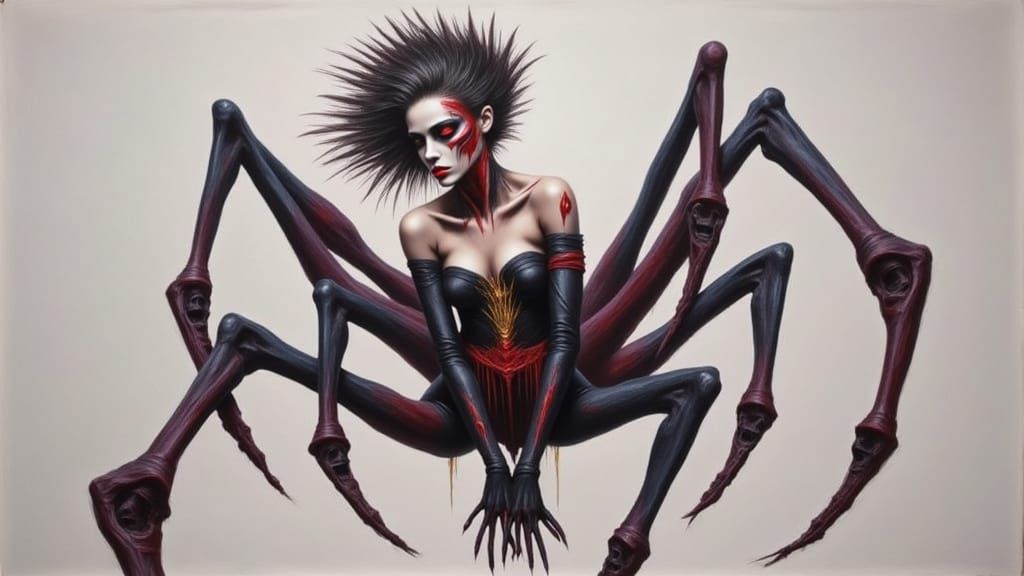 Malevolent Demon Woman in Macabre Style