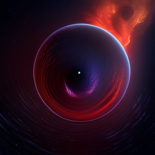 Ship Approaches Black Hole in Detailed Matte Painting