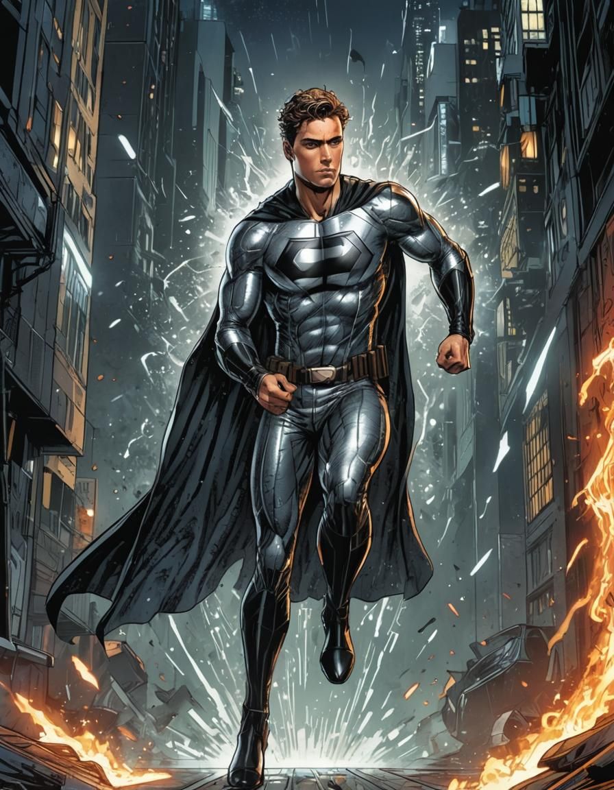 Dynamic Comic Book Hero Illustration in Brooks/Mumford Style