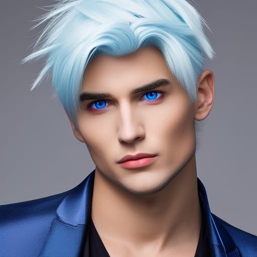 Anime Male with Blue Electricity Powers