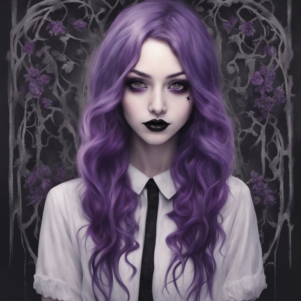 Portrait of an Enchanting Goth Girl