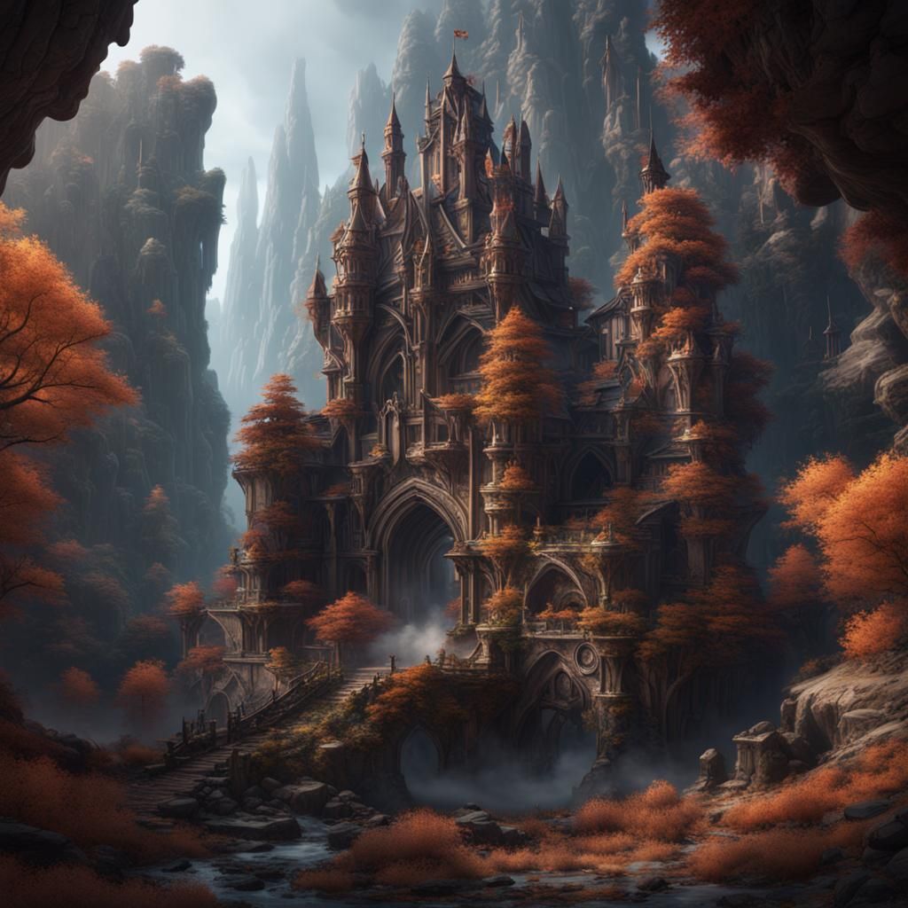 Fantastical Matte Painting with Deep Color and Intricate Det...