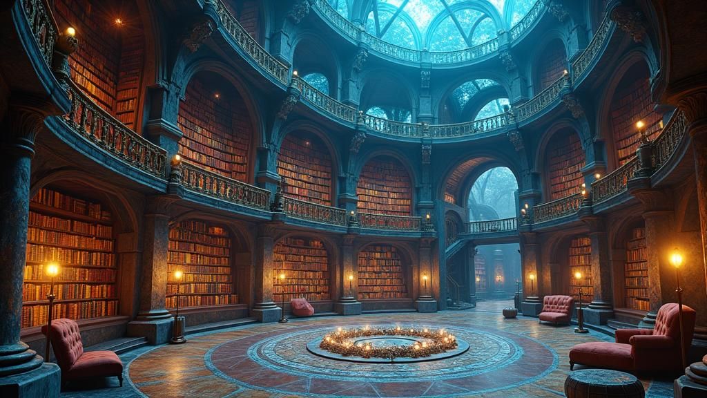Mystical Library with Harry Potter and Disney Books