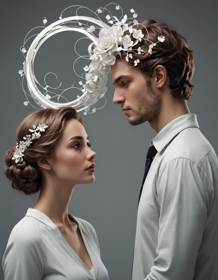 Young Man Thinking of a Young Lady