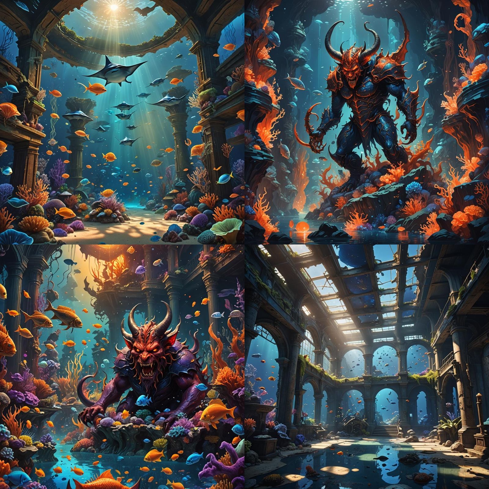 Fantastical Devil Sea World Aquarium Concept Art
