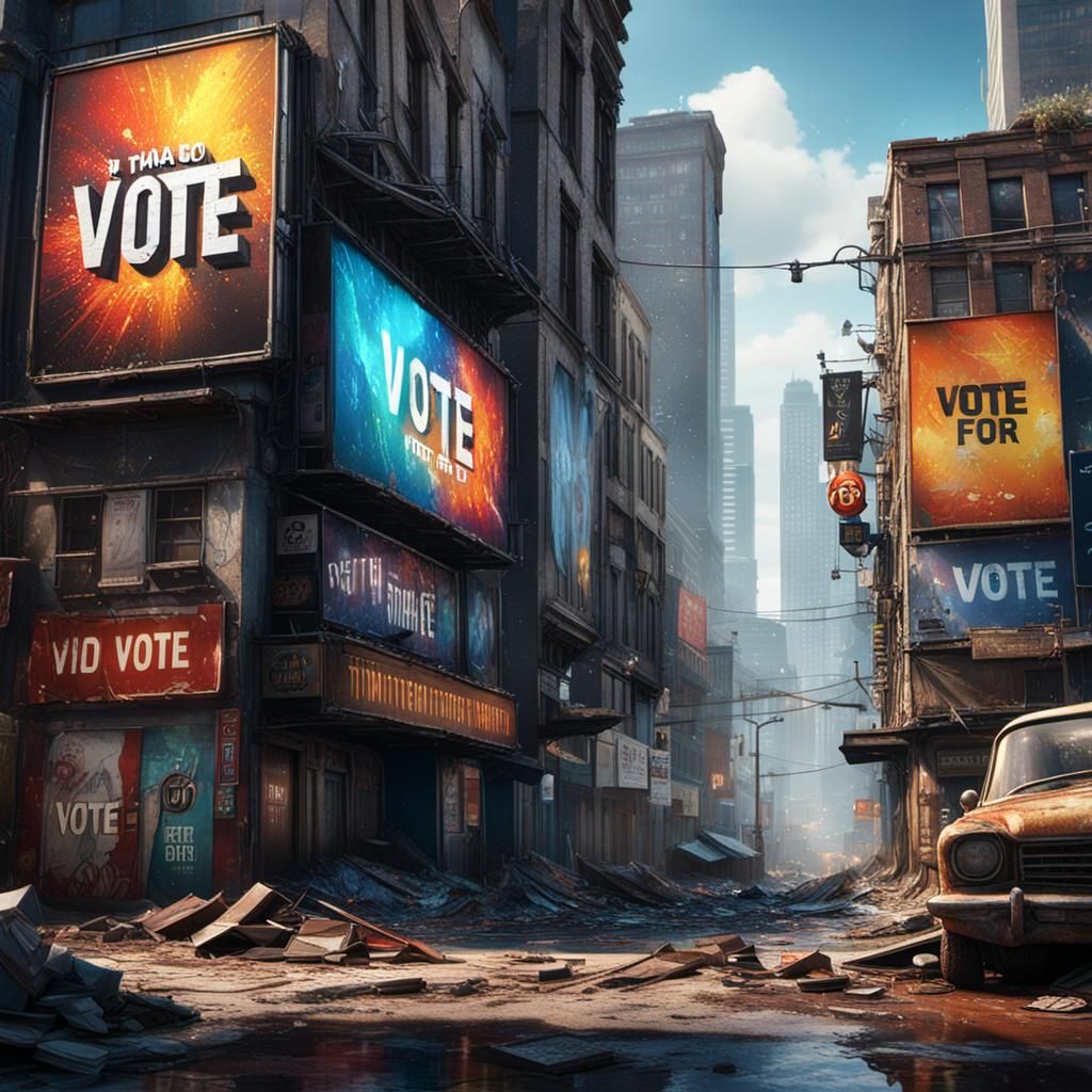 Hyperrealistic Billboard Promotes Voting in Worn Down Town