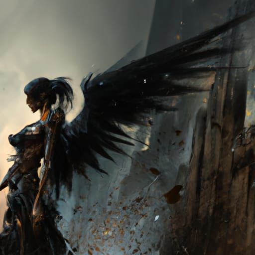 Beautiful Black Angel of Death in HD