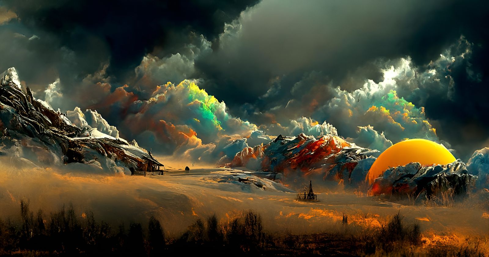 Epic Winter Blizzard in Romantic Style