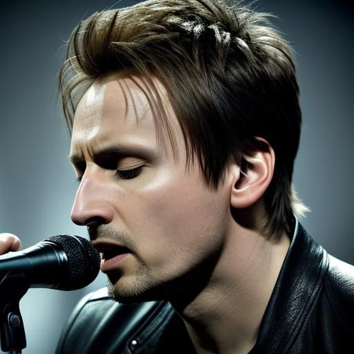 Matt Bellamy sings with eyes closed