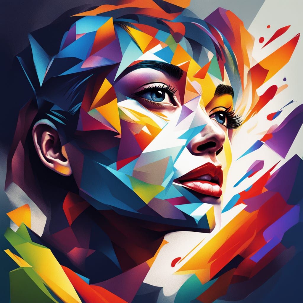 Prism of Light: Abstract Cubism in Oil