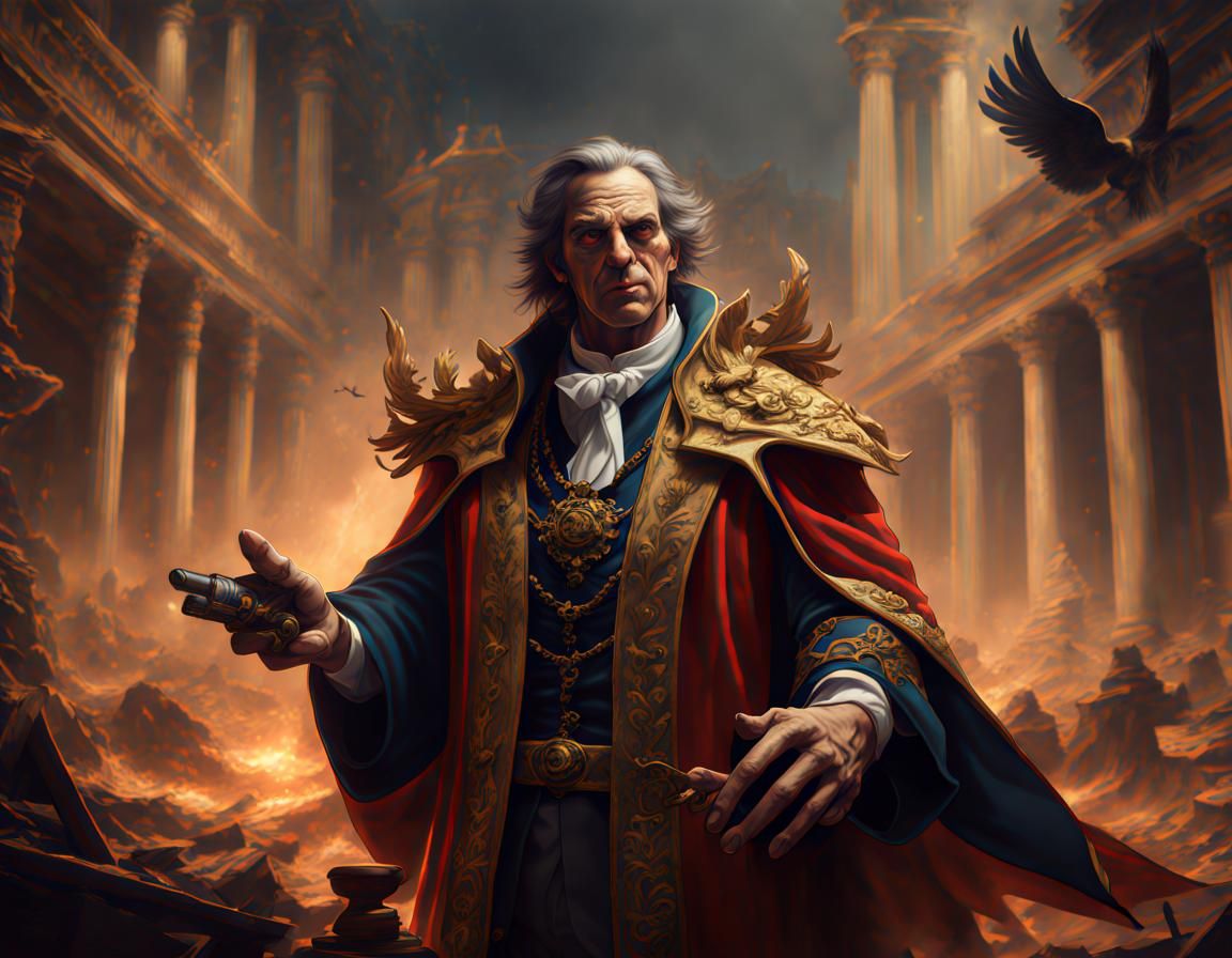 Goya-Inspired Dark Fantasy Art in Deep Color