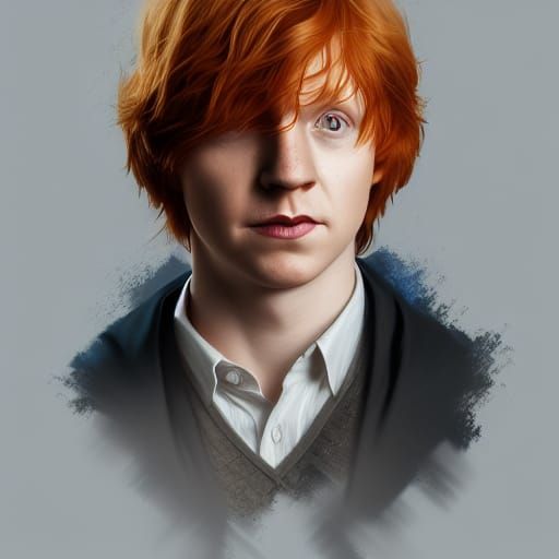 Ron Weasley Portrait in Hyperdetailed Digital Art