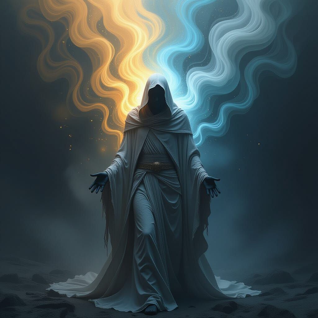 Energy Being in Dark Void: Surreal Art