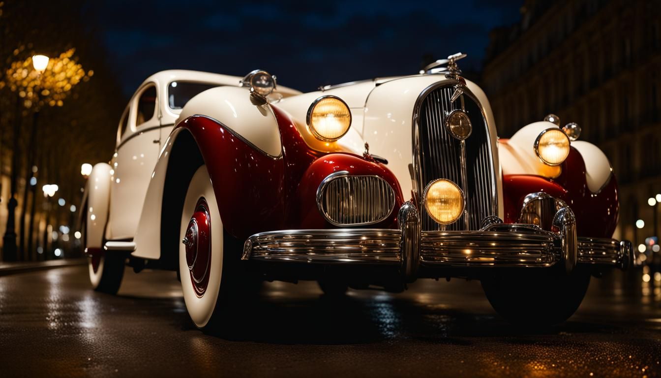 1945 French Luxury Car in Art Deco Style
