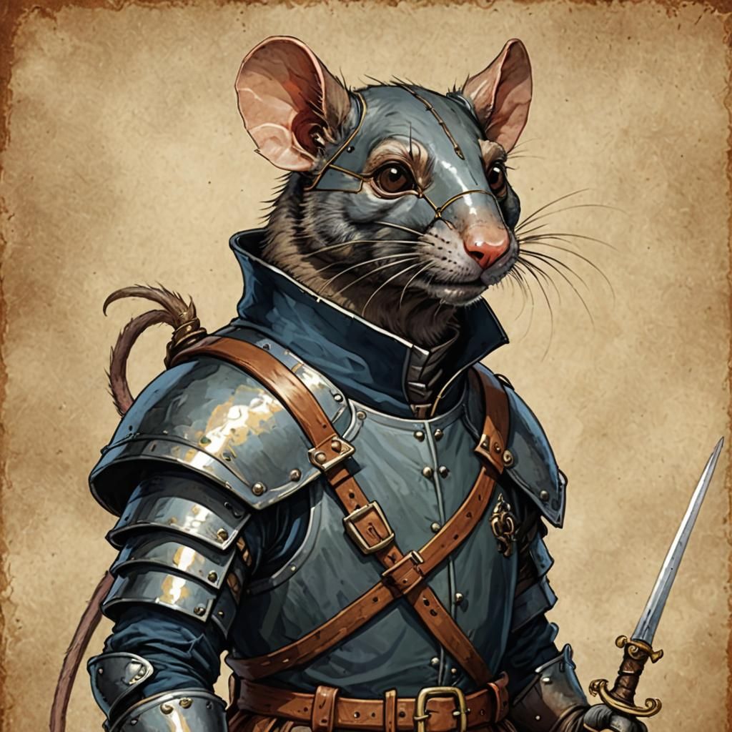 Evil Rat Knight in Redwall Style