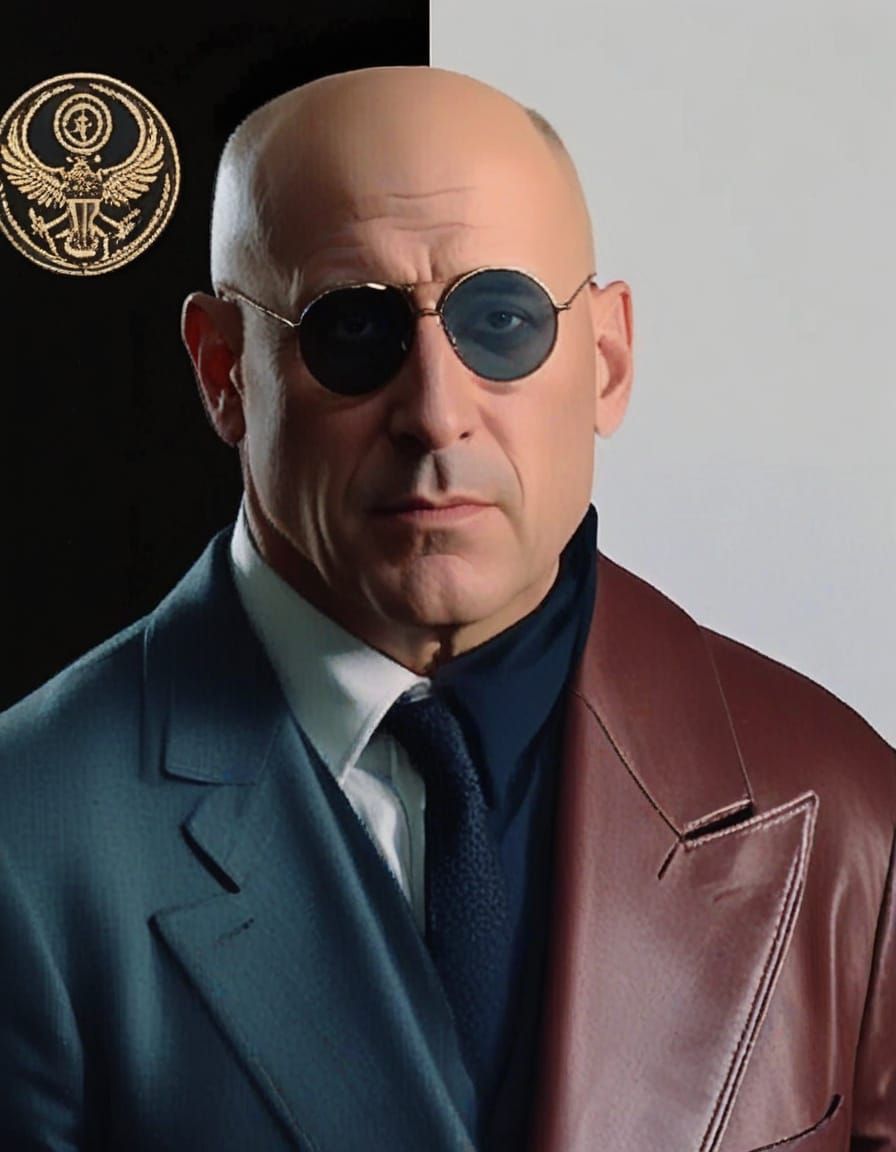 Cinematic Portrait of a Bald Man in 35mm Style