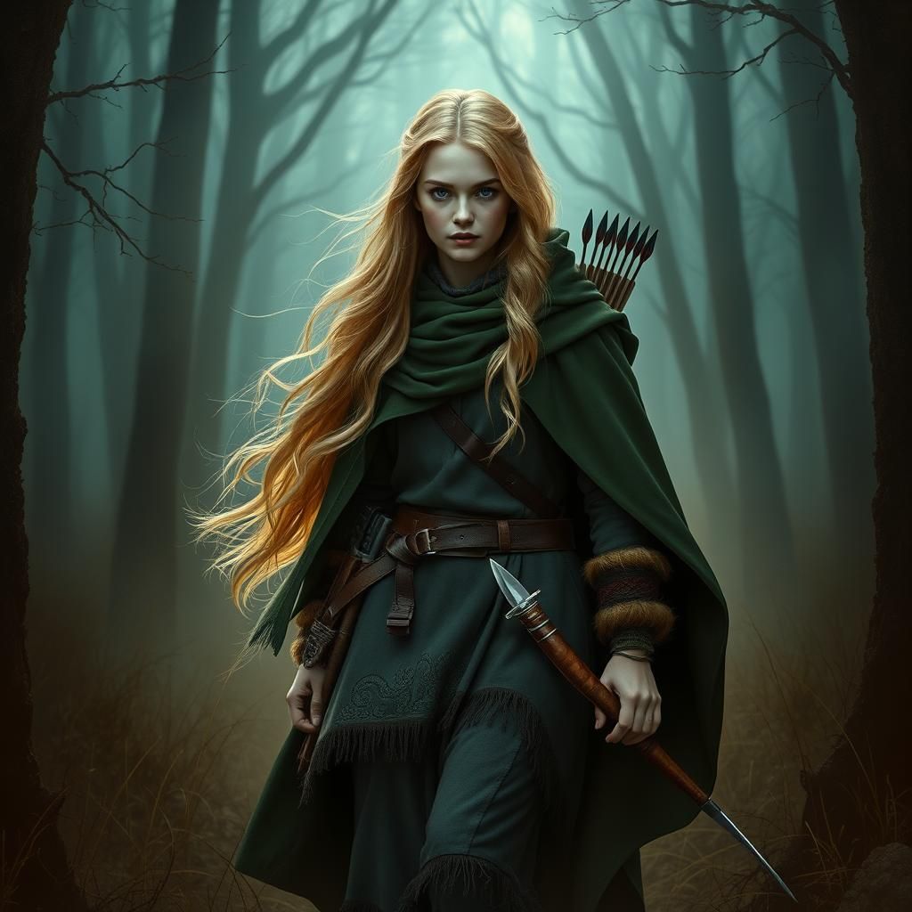 Medieval Woman in Mystical Woods