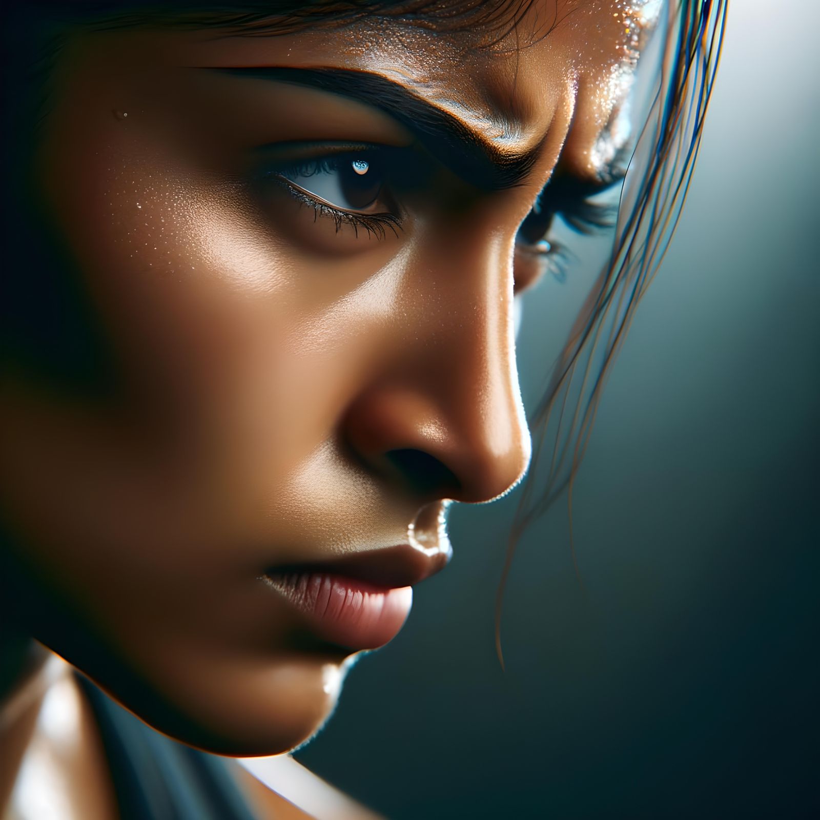 Determined South Asian Athlete Close-Up