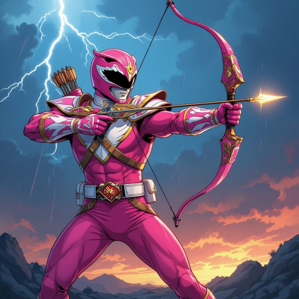 Pink Condor Power Ranger With Repeating Crossbow
