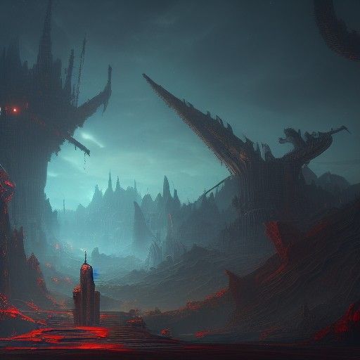 Lonely Dark Planet: Detailed Fantasy Concept Art